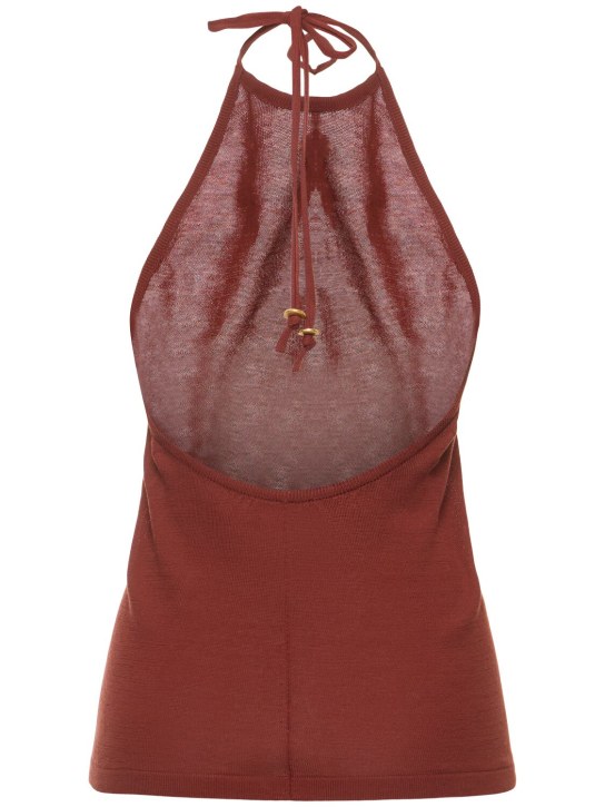 Lemaire: Top in cotone - Rosso Carminio - women_4 | Luisa Via Roma