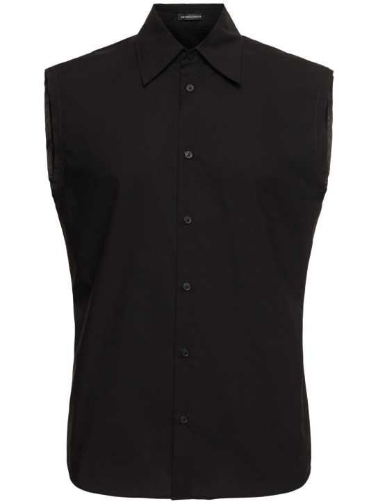 Ann Demeulemeester: Boudewijn fitted sleeveless shirt - Black - men_0 | Luisa Via Roma