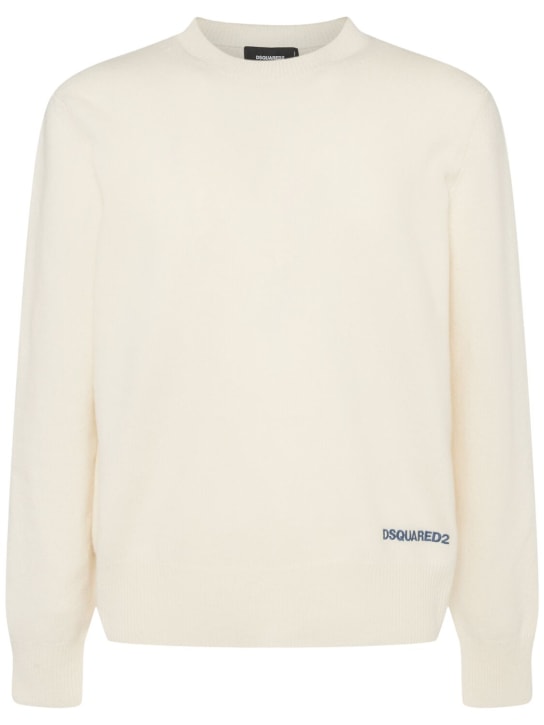 Dsquared2: Sweater aus Strick - 0ff-white - men_0 | Luisa Via Roma
