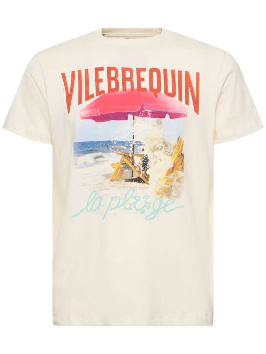 VILEBREQUIN: Logo印花棉质平纹针织T恤 - 白色 - men_0 | Luisa Via Roma