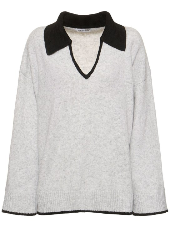 Weworewhat: V collar knitted sweater - Gri - women_0 | Luisa Via Roma