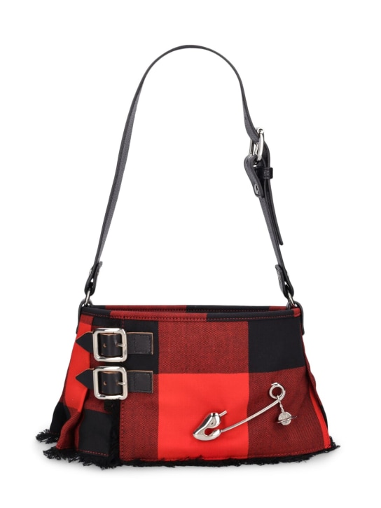 Vivienne Westwood: Heather wool shoulder bag - Red/Black - women_0 | Luisa Via Roma