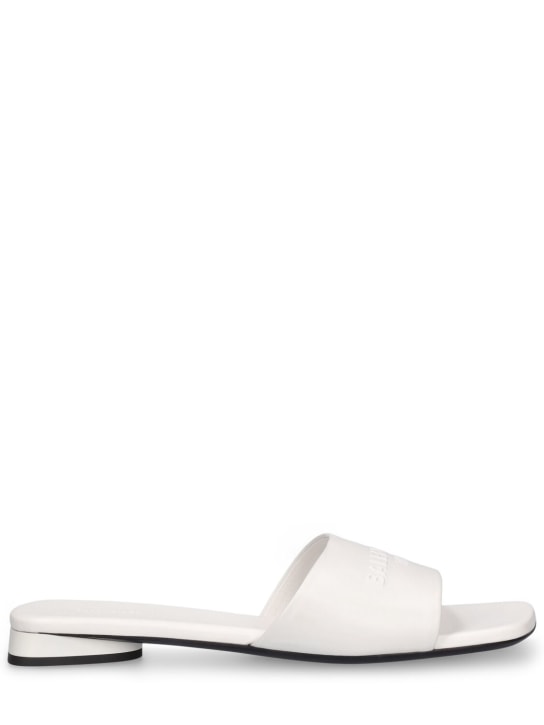 Balenciaga: 10mm Dutyfree shiny leather sandals - White - women_0 | Luisa Via Roma