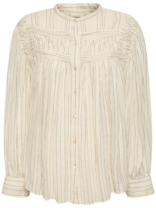 Marant Etoile: Plalia buttoned cotton shirt - Bej - women_0 | Luisa Via Roma