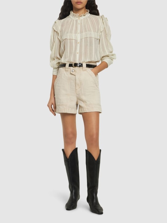 Marant Etoile: Hemd aus Baumwolle mit Rüschen „Idety“ - Weiß - women_1 | Luisa Via Roma