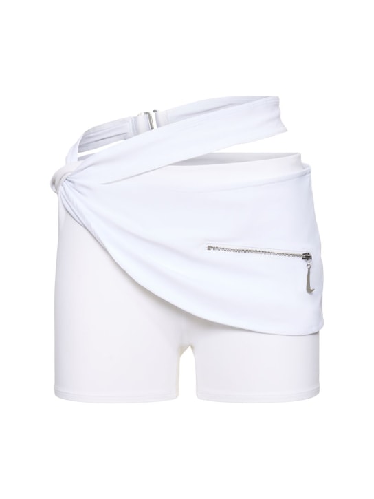 Nike: Jacquemus layered shorts - White - women_0 | Luisa Via Roma