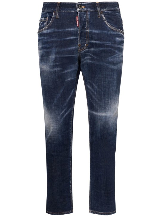 Dsquared2: Skater cotton denim jeans - Navy - men_0 | Luisa Via Roma