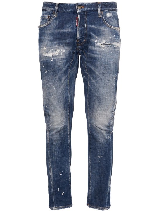Dsquared2: Tidy Biker cotton denim jeans - Navy - men_0 | Luisa Via Roma