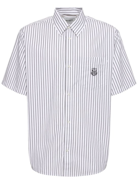 Carhartt WIP: Linus短袖衬衫 - 白色/黑色 - men_0 | Luisa Via Roma