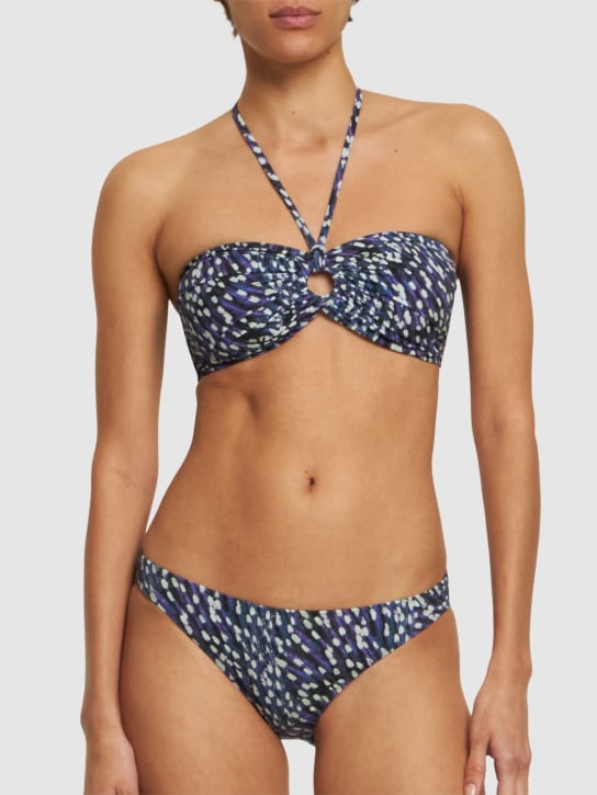 Isabel Marant: Braguitas de bikini con estampado - Azul - women_1 | Luisa Via Roma