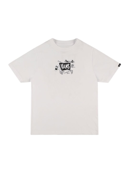 Vans: T-shirt en jersey de coton imprimé - Blanc - kids-boys_1 | Luisa Via Roma