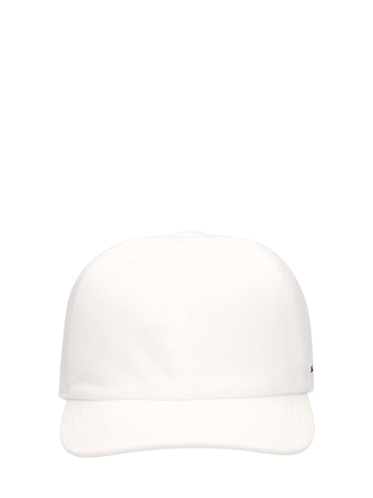 Kiton: Gorra de baseball de algodón con logo - Blanco - men_0 | Luisa Via Roma