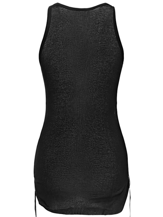 Ann Demeulemeester: Mara ribbed cotton tank top - Black - women_4 | Luisa Via Roma