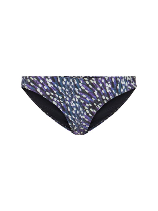 Isabel Marant: Braguitas de bikini con estampado - Azul - women_0 | Luisa Via Roma