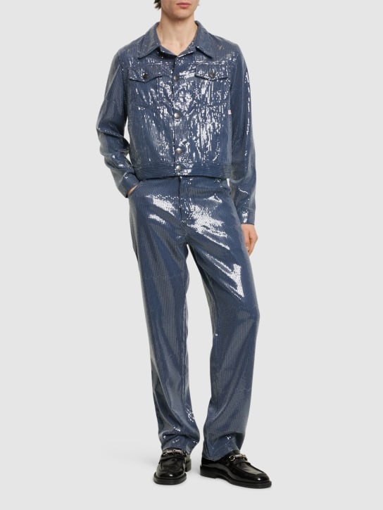 Charles Jeffrey LOVERBOY: Jeans de denim de algodón y viscosa - Azul - men_1 | Luisa Via Roma