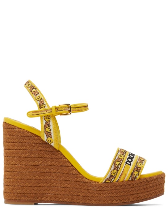 Dolce&Gabbana: 150mm Jacquard espadrille wedges - women_0 | Luisa Via Roma