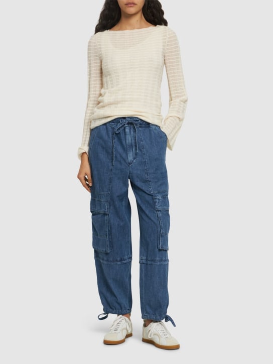 Marant Etoile: Pantalon cargo en coton Ivy - Bleu - women_1 | Luisa Via Roma