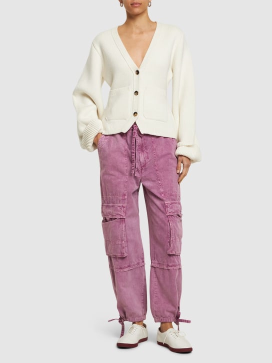 Marant Etoile: Ivy cotton cargo pants - Pink - women_1 | Luisa Via Roma