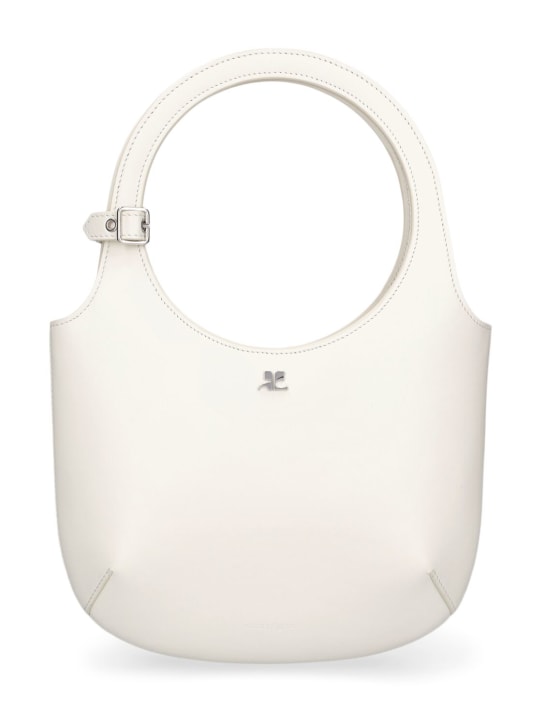 Courreges: Holy leather top handle bag - Blanc Casse - women_0 | Luisa Via Roma
