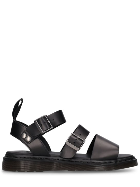 Dr.Martens: Gryphon leather sandals - Black - men_0 | Luisa Via Roma