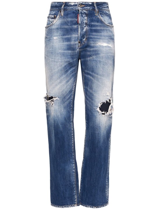 Dsquared2: 642 Cotton denim jeans - Navy - men_0 | Luisa Via Roma