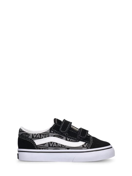 Vans: Old Skool皮革运动鞋 - 黑色/灰色 - kids-boys_0 | Luisa Via Roma