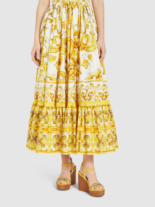 Dolce&Gabbana: 150mm Jacquard espadrille wedges - women_1 | Luisa Via Roma