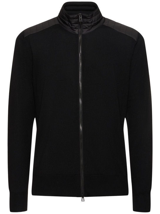 Belstaff: Kelpby wool zip-up cardigan - Black - men_0 | Luisa Via Roma