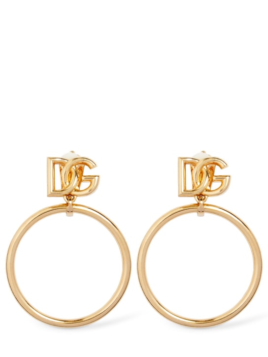 Dolce&Gabbana: DG logo hoop earrings - women_0 | Luisa Via Roma