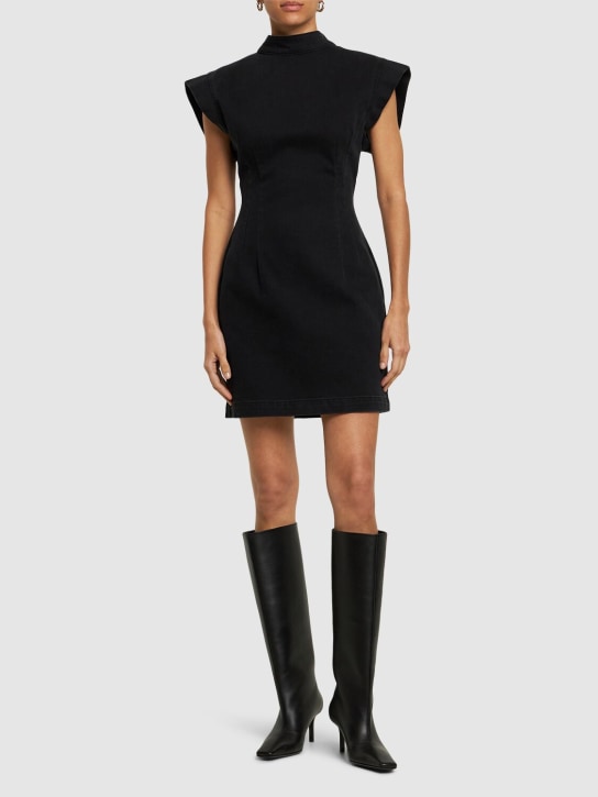 Isabel Marant: Nina stretch cotton mini dress - Siyah - women_1 | Luisa Via Roma