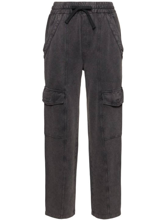 Marant Etoile: Pantalones cargo de algodón - Negro Lavado - women_0 | Luisa Via Roma