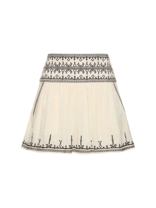 Marant Etoile: Picadilia cotton mini skirt - Ecru - women_0 | Luisa Via Roma