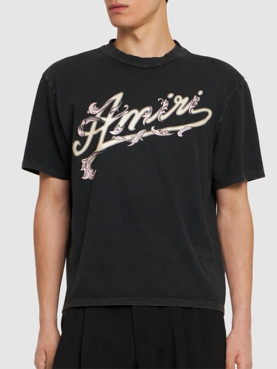 Amiri: Logo cotton jersey t-shirt - men_2 | Luisa Via Roma