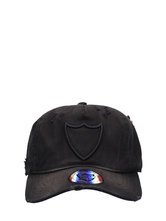 HTC Los Angeles: Cappello baseball in cotone con logo - Nero - men_0 | Luisa Via Roma