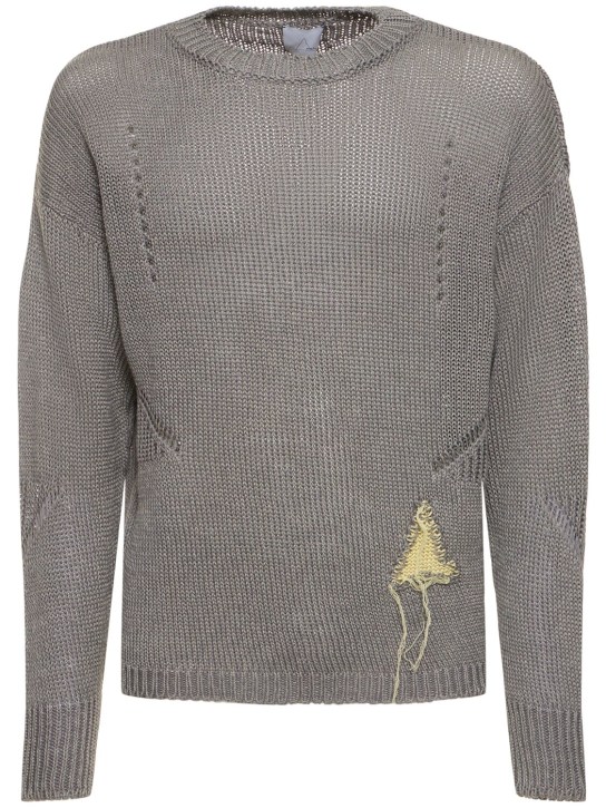 Roa: Hemp & cotton crewneck sweater - Gri - men_0 | Luisa Via Roma