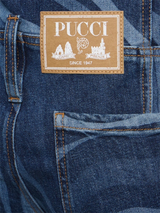 Pucci: 印花牛仔长款连身裤 - 蓝色/多色 - women_3 | Luisa Via Roma