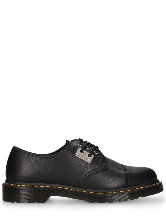 Dr.Martens: 1461 Metal plate leather lace-up shoes - Siyah - men_0 | Luisa Via Roma