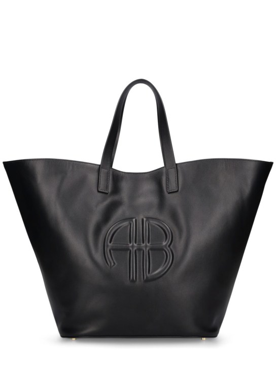 ANINE BING: Palermo leather tote bag - Siyah - women_0 | Luisa Via Roma