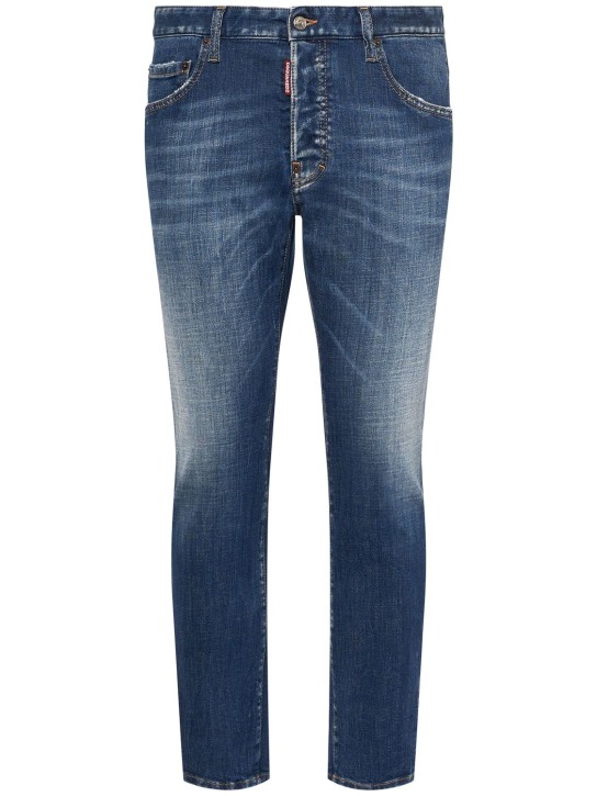 Dsquared2: Super Twinky cotton denim jeans - Mavi - men_0 | Luisa Via Roma