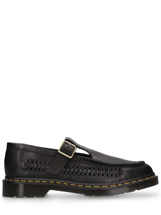 Dr.Martens: Adrian T bar leather loafers - Siyah - men_0 | Luisa Via Roma