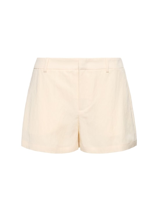 Blumarine: Washed gabardine shorts - Ivory - women_0 | Luisa Via Roma