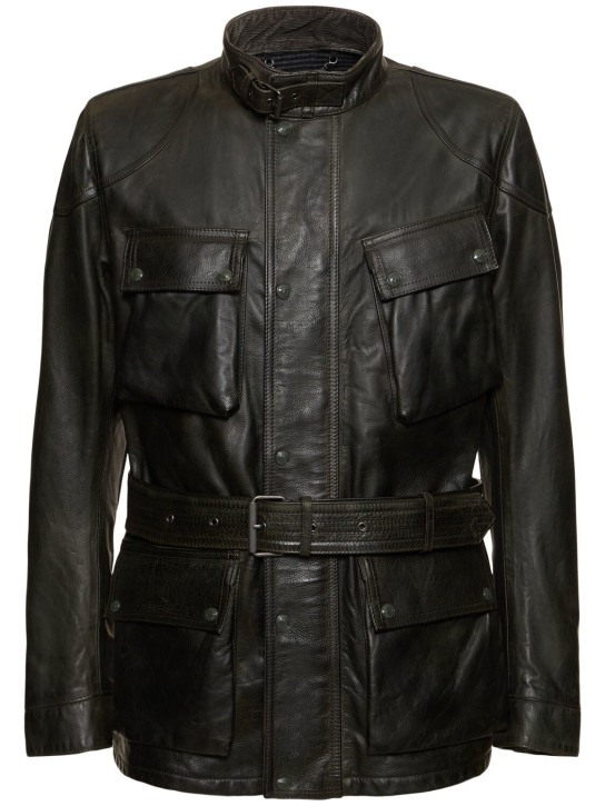 Belstaff: Trailmaster waxed leather jacket - men_0 | Luisa Via Roma