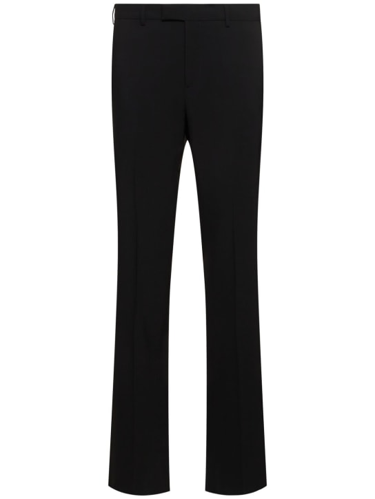 Laneus: Straight wool blend formal pants - Black - men_0 | Luisa Via Roma