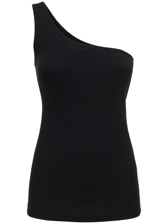 Isabel Marant: Tresia one shoulder cotton top - Siyah - women_0 | Luisa Via Roma