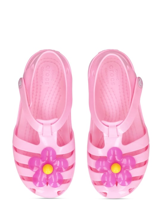 Crocs: Sandales en caoutchouc avec patch Isabella - Rose - kids-girls_1 | Luisa Via Roma