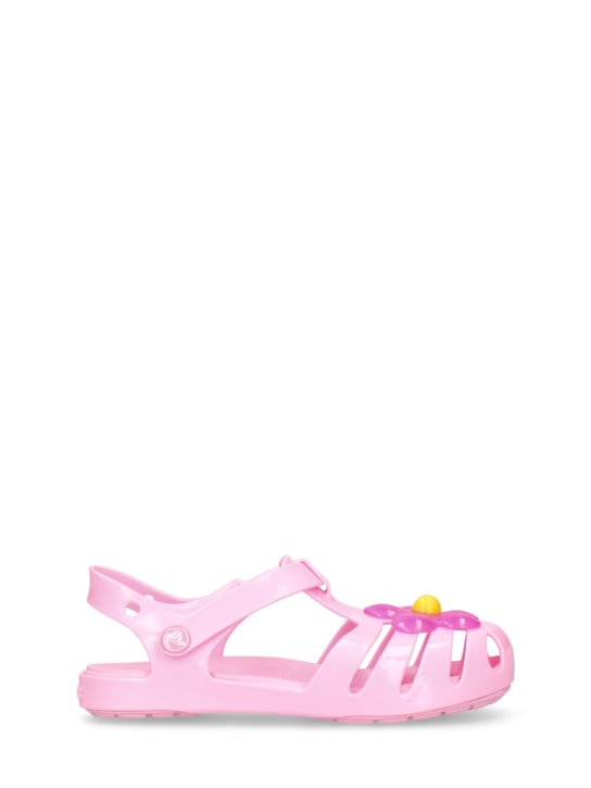 Crocs: Isabella rubber sandals w/ patch - Pink - kids-girls_0 | Luisa Via Roma