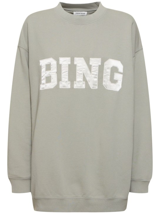 ANINE BING: Tyler Bing cotton sweatshirt - Yeşil - women_0 | Luisa Via Roma