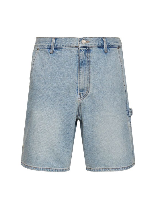 Dunst: Shorts cargo de denim de algodón - Azul Claro - men_0 | Luisa Via Roma