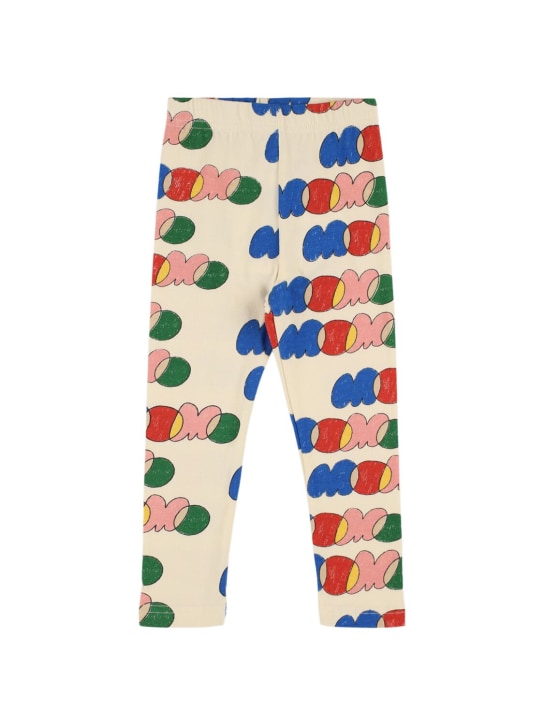 Jellymallow: Legging en jersey de coton imprimé - Blanc Cassé - kids-girls_0 | Luisa Via Roma