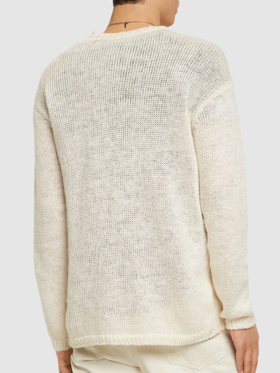 The Row: Hank linen crewneck sweater - men_2 | Luisa Via Roma